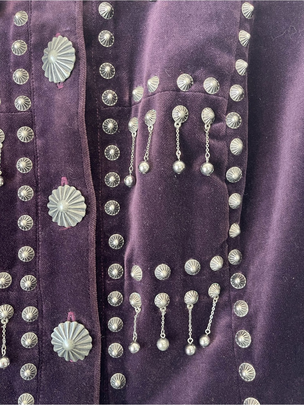 Vintage Double D Ranch Wear Plum Velvet Studded Western Jacket M - Picture 4 of 12